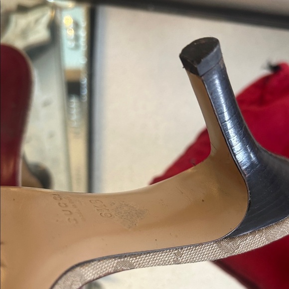 Gucci Women's Burgundy and Tan Heels Size 36 AUTHENTIC - Picture 8 of 8